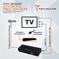 TECHMADE STICK DECODER DVB-T2 RECEIVER CON USCITA HD