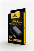 TECHMADE GEMBIRD HUB USB-C GYGABIT 3.1 ADATTATORE 3 PORTE
