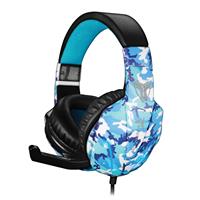 TECHMADE CUFFIA GAMING CAMOUFLAGE TM-FL1-BLU