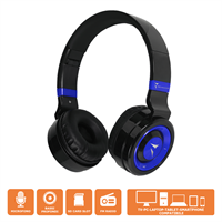 TECHMADE CUFFIE SENZA FILO CON MICROFONO BLU