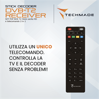 TECHMADE STICK DECODER DVB-T2 RECEIVER CON USCITA HD