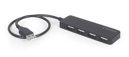 TECHMADE GEMBIRD HUB USB A 4 PORTE NERO CON CAVO INTEGRATO