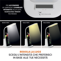 TECHMADE LAMPADA DA TAVOLO CON RICARICA WIRELESS