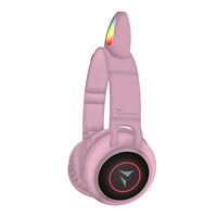 TECHMADE FUNNY CUFFIE SENZA FILO LED MIC E TASTI FUNZ.PINK