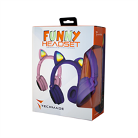 TECHMADE FUNNY CUFFIE SENZA FILO LED MIC E TASTI FUNZ.PURPLE