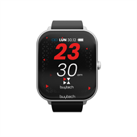 BUYTECH SMARTWATCH BY-ALFA-SILBK CASSA SILVER CINT.SILICON BK