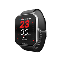 BUYTECH SMARTWATCH BY-ALFA-SILBK CASSA SILVER CINT.SILICON BK
