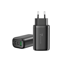 TECHMADE CARICATORE RAPIDO GaN 3PORTE (2 USB-C+1 USB-A) 65 WATT