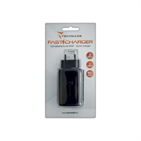 TECHMADE CARICATORE RAPIDO GaN 3PORTE (2 USB-C+1 USB-A) 65 WATT