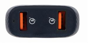 TECHMADE GEMBIRD 2-port USB CAR FAST CHARGER,36 W, NERO