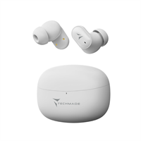 TECHMADE AURICOLARI WIRELESS STRONG SOUND,CUSTODIA INCLUSA,WHITE