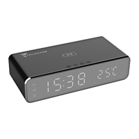 TECHMADE SVEGLIA DIGITALE CON RICARICA WIRELESS 15WATT NERA