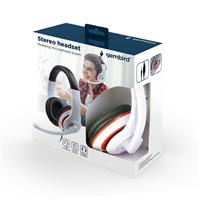 TECHMADE GEMBIRD CUFFIE STEREO BLACK AND WHITE CON RING ROSSO
