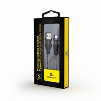 TECHMADE GEMBIRD CAVO PREMIUM COTTON BRAIDE Type-C USB 2MT B/WH