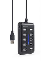 TECHMADE GEMBIRD HUB USB 2.0 10-PORTE, NERO