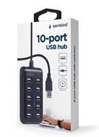 TECHMADE GEMBIRD HUB USB 2.0 10-PORTE, NERO