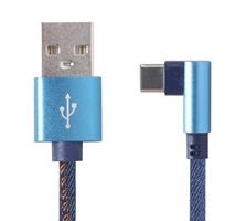 TECHMADE GEMBIRD PREMIUM JEANS USB TYPE C 1MT BLUE ANGOLATO