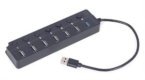 TECHMADE GEMBIRD 7-port USB hub (1 x USB 3.1 + 6 x USB 2.0)