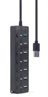 TECHMADE GEMBIRD 7-port USB hub (1 x USB 3.1 + 6 x USB 2.0)