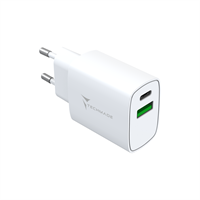 TECHMADE CARICABATTERIE 20W 1porta USB-C/USB-A FAST CHARGE