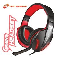 TECHMADE CUFFIA GAMING PER CONSOLE/PC/LAPTOP/SMARTPHONE ROSSA