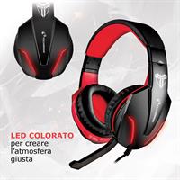 TECHMADE CUFFIA GAMING PER CONSOLE/PC/LAPTOP/SMARTPHONE ROSSA