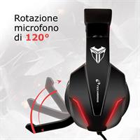 TECHMADE CUFFIA GAMING PER CONSOLE/PC/LAPTOP/SMARTPHONE ROSSA
