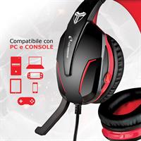 TECHMADE CUFFIA GAMING PER CONSOLE/PC/LAPTOP/SMARTPHONE ROSSA