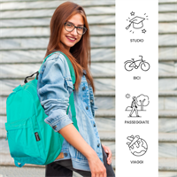 TECHMADE ZAINO CLASSIC STYLE SMALL (31.5x13.5x43 CM) LIGHT BLU