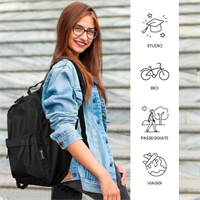 TECHMADE ZAINO CLASSIC STYLE MEDIUM (32x15x42 CM) NERO