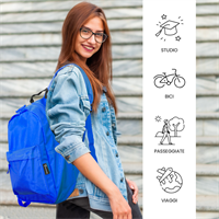 TECHMADE ZAINO CLASSIC STYLE MEDIUM (32x15x42 CM) BLU