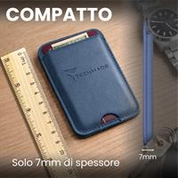 TECHMADE SMART WALLET SLIM DESIGN MAGNETIC 3 CARTE BLU