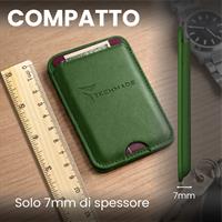 TECHMADE SMART WALLET SLIM DESIGN MAGNETIC 3 CARTE GREEN