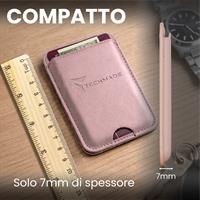 TECHMADE SMART WALLET SLIM DESIGN MAGNETIC 3 CARTE BLACK PINK