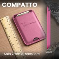 TECHMADE SMART WALLET SLIM DESIGN MAGNETIC 3 CARTE DARK PINK