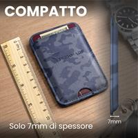 TECHMADE SMART WALLET SLIM DESIGN MAGNETIC 3 CARTE CAM BLUE