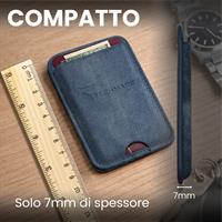 TECHMADE SMART WALLET SLIM DESIGN MAGNETIC 3 CARTE JEANS BLUE