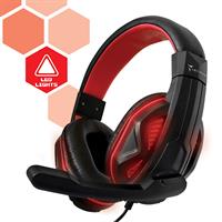 TECHMADE CUFFIA GAMING CON LUCE 3.5MM BLACK RED