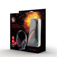 TECHMADE GEMBIRD CUFFIE GAMING CON CONTROLLO VOLUME,ROSSO-NERE