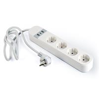TECHMADE GEMBIRD MULTIPRESA SMART USB, 4 PRESE, BIANCA
