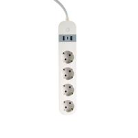 TECHMADE GEMBIRD MULTIPRESA SMART USB, 4 PRESE, BIANCA
