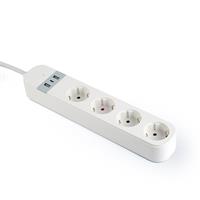 TECHMADE GEMBIRD MULTIPRESA SMART USB, 4 PRESE, BIANCA