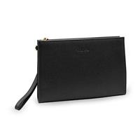 ETRES HANDBAG SAFFIANO BLACK - GOLD CON ZIP E TRACOLLA