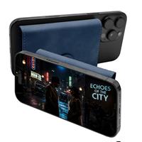 ETRES SMART WALLET SLIDE PORTACARTE IN METALLO BLU MAGSAFE