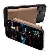 ETRES SMART WALLET SLIDE PORTACARTE IN METALLO BROWN MAGSAFE