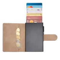 ETRES SMART WALLET SLIDE PORTACARTE IN METALLO BROWN MAGSAFE