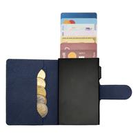 ETRES SMART WALLET SLIDE PORTACARTE IN METALLO SAFFIANO DARK BLU