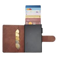 ETRES SMART WALLET SLIDE PORTACARTE IN METALLO SAFFIANO DARK BR
