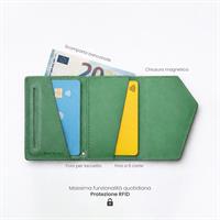 ETRES EASY WALLET NATURAL GENUINE LEATHER GREEN