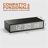 TECHMADE CLOCK SVEGLIA DIGITALE CON RICARICA WIRELESS 15W